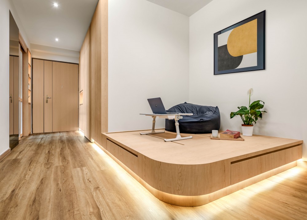 japanese platform living room design