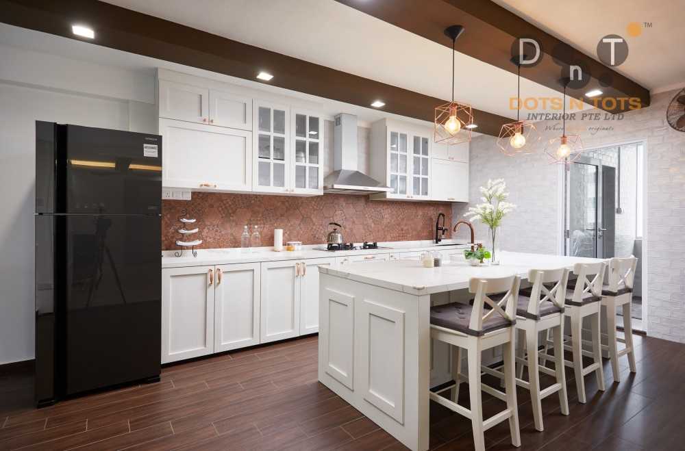 country kitchen with wood flooring and kitchen window